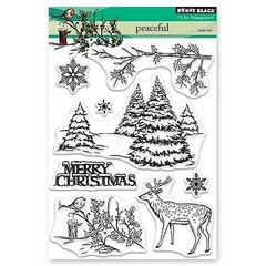 New Penny Black Rubber Stamp Set CHRISTMAS PEACEFUL WINTER acrylic