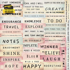 Vintage Motivational Aesthetic Label Stickers for Scrapbook, 50PCS Inspirational