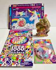 Lisa Frank 1885 Sticker Set Markie Unicorn Sugar Cookie Box Beauty Bits Vintage