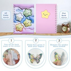 Reusable Sticker Collecting Book with Puffy Cover, A5 Size with 40 Sheets Star