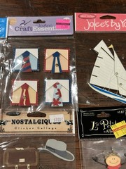 Large Lot Vintage Jolee’s Dimensional Stickers Travel Band Food Sailboat Train