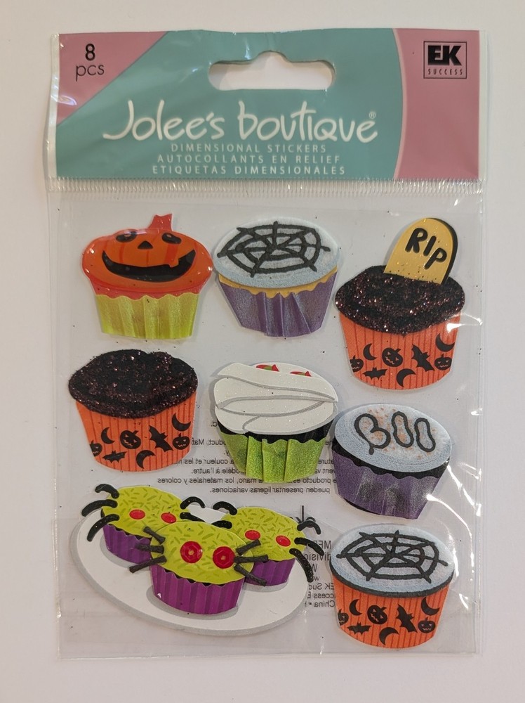 RARE Jolee’s Halloween Cupcakes Scrapbooking Stickers