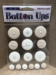 Stickopotamus-White & Cream ADHESIVE BUTTONS-15PC SET-EK SUCCESS-SPBUS11