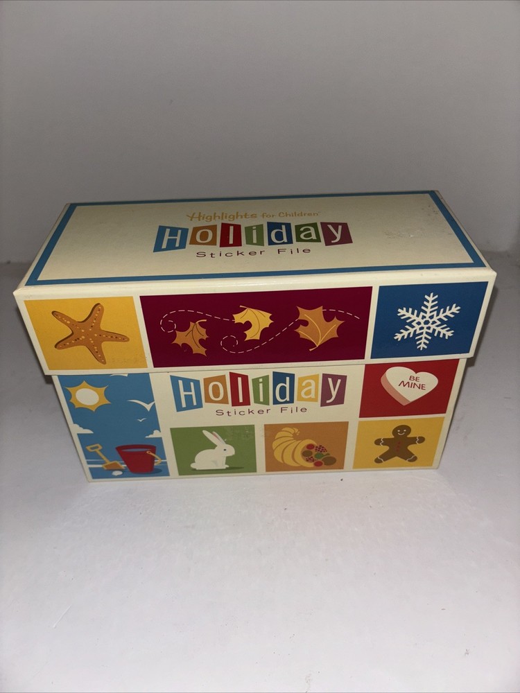 Vintage Highlights for Children Sticker File Box Holiday with Seasonal Stickers