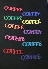 COFFEE word die cut embellishments 8 Pcs Choose color 1/2” x 2-3/4”