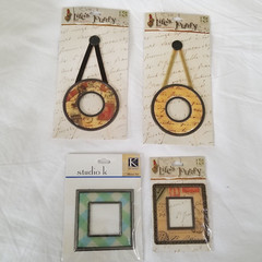 NEW Lot 4 Lifes Journey Studio K Metal Frames Round Square Scrapbooks Cards -A