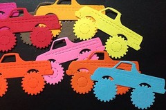 MONSTER TRUCK Die-Cuts(6Pcs)Approx.2.5″x1.5″ Acid-Free•Kids•Mud•Dirt•Toys•Boys