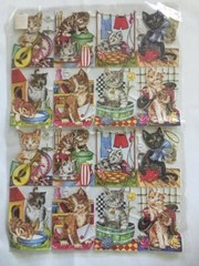Vintage PZB, Paul Zoecke, Berlin, Made in Germany Die-Cuts – Cats Playing 