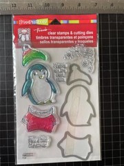 New STAMPENDOUS clear rubber stamps & DIES FRAN’S cool Penguin set free USA ship