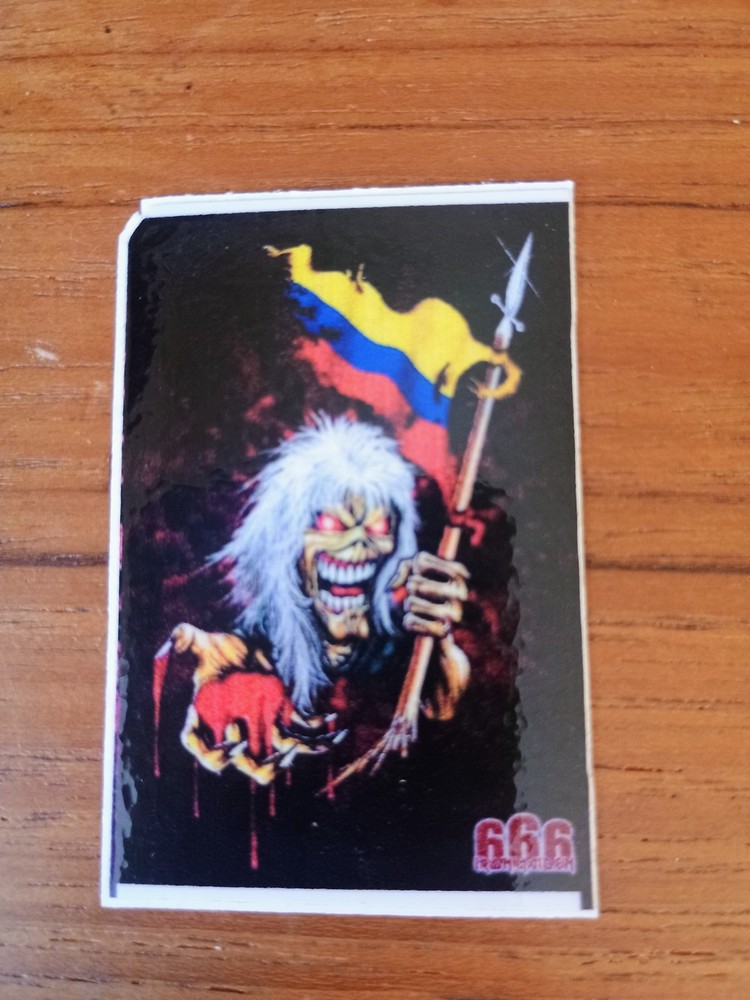 IRON MAIDEN Eddie with Colombian Flag SMALL STICKER – Mint Condition / Rare