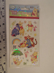 4 SHEETS OF DISNEY SPARKLELY WINNIE THE POOH STICKERS-1 PACK-SCRAPBOOK**