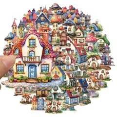 50 PACK Architecture Cottage House Fairy Tale Vinyl PET Stickers Lot 50PCS
