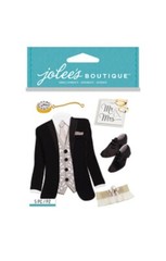Crafts Stickers Jolee’s Wedding Tuxedo Shoes Garter Belt Pocket Watch Mr & Mrs