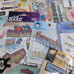 Lot Of Assorted Scrapbook Crafts Embellishments Stickers Family School Sports