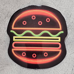 Neon Burger Sticker Black Red Green Die Cut Food Decal Laptop Tumbler