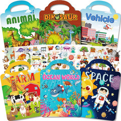 Reusable Sticker Books for Toddlers Ages 2-8, 3D Puffy Stickers Activity Set