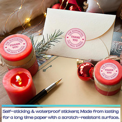 500 Pcs Thank You Stickers for Small Business Pink Cute, 2 Inches Self-Adhesive