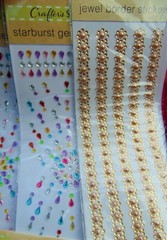 CRAFTER’S SQUARE ~ GEMSTONE & JEWEL BORDER STICKERS ~ 8 SHEETS & CASE ~ NEW