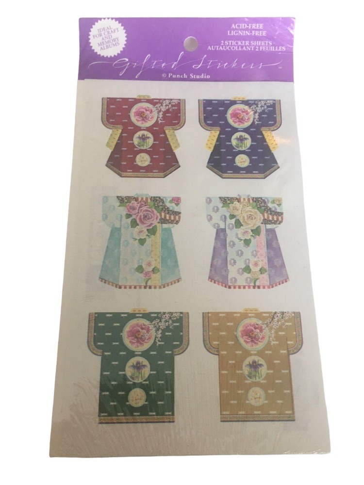Punch Studio Gifted Stickers Japanese Kimonos Clothing Tops Scrapbooking Asia