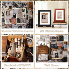 200Pcs Vintage Junk Journal Supplies,Scrapbook Supplies Scrapbooking Paper and S