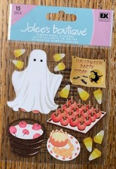 RARE JOLEES School PARTY HALLOWEEN Costume GHOST Candy Apples SCRAPBOOK STICKERS