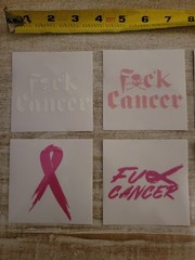 7 Piece – FUCK-BREAST CANCER » Vinyl Decals – Free Shipping