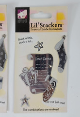 78 Pc Silver Metal Christmas Embossed Embellishments Charms Tree Stocking Mitten