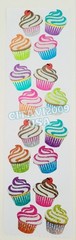JILLSON & ROBERTS HAMBLY GLITTER STICKERS * FOOD DESSERT * MULTICOLOR CUPCAKES.