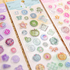 Cute 3D Stickers Vintage Style Simple Illustration Sticker Sheet Set of 4 Fresh