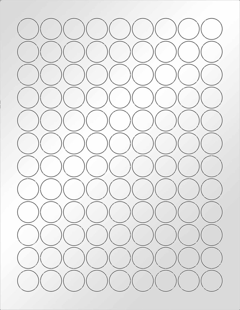 6 SHEETS 3/4″ ROUND BLANK SILVER METALLIC STICKERS LABELS SEAL SHINY~KISSES SIZE