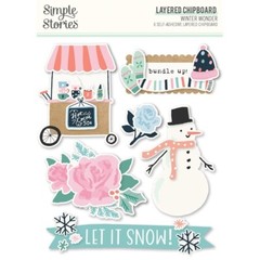 SS Stickers Layered Winter Wonder Hot Cocoa Cart Snowman Let it Snow Bundle Up