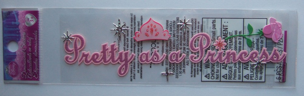 PRETTY AS A PRINCESS Title Stickers DISNEY Princesses Disneyland World; party
