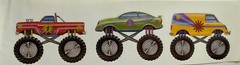 MONSTER-TRUCK Stickers(3pc) Car•Van•Big Tires•Raised •Automobiles•Driving•Shows•