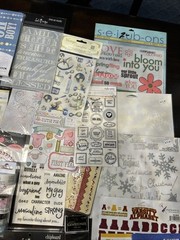 Large Lot of Crafting Scrapbooking Supplies Gems Stickers Transfers