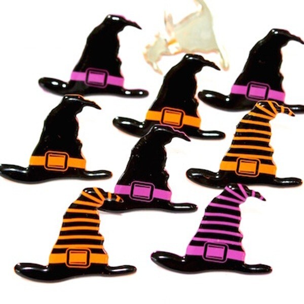 WITCH HAT SCRAPBOOKING DECORATIVE BRADS EYELET OUTLET 8 PCS