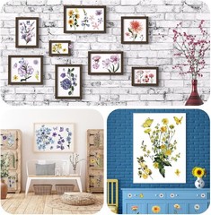 Creative 12-Piece Fresh Flower Rub-On Transfers for DIY Décor – 5.5 x 5.7 Inches