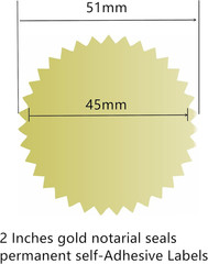 300Pcs 2 Inch Bright Gold Metallic Certificate Sealing Labels with Serrated Edge