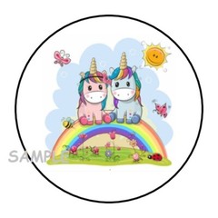 30 CUTE RAINBOW UNICORN ENVELOPE SEALS LABELS STICKERS 1.5″ ROUND