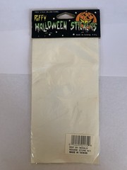 Vtg Halloween Puffy Stickers Taiwan Lot of 3 Owl Pumpkin Ghost Skeleton NOS