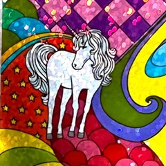 Psychedelic Unicorn Prism Sticker Retro 70s Pop Art Surrealist Decal
