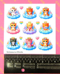 Angel Cats & Hearts Sticker Sheet