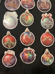 10 PCs Elegant Christmas Ornament Sticker Pack Glossy Finish