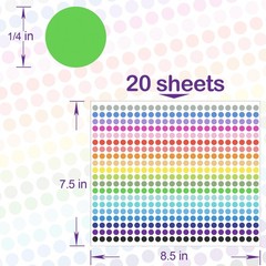 10000 PCS Small Dot Stickers 1/4″ Round Color Coding 0.25 Inch, Multi-colored
