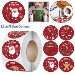 2.5/3.8CM Christmas Stickers Merry Happy Xmas Labels Gift Craft Box Sticker 500