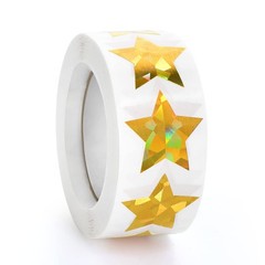 500 PCS Gold Star Stickers, 1 Inch Holographic Glitter Reward Labels