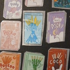 Hand Crafted and Cut Pocky Food & Drink Themed Stickers 15 pack