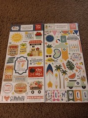Crafts 13″ Chipboard Stickers Lot 6 Summer Theme Flowers Beach Water Sunshine