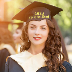 12 Sheets Gold Self Adhesive Alphabet Letter Stickers for Graduation Cap Small G