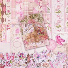 All-in-One Flower Theme Scrapbook Kit – 100 Decorative Pieces for Crafting