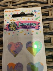 Sandylion Vintage Stickers Earth Hearts Mop Rare